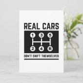 Echte auto's schuiven zichzelf niet aan bedankkaart (Staand voorkant)
