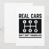 Echte auto's schuiven zichzelf niet aan bedankkaart (Voorkant / Achterkant)
