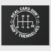 Echte auto's schuiven zichzelf niet aan het drijve cadeaupapier (Vlak)