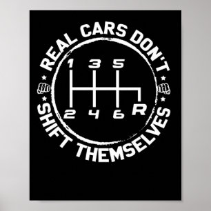 Echte auto's schuiven zichzelf niet aan het drijve poster