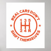 Echte auto's schuiven zichzelf niet aan poster (Voorkant)