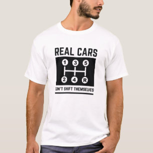 Echte auto's schuiven zichzelf niet aan t-shirt
