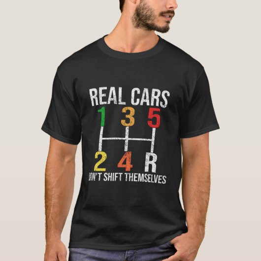Echte auto's verplaatsen zich niet grappig Auto Me T-shirt (Voorkant)