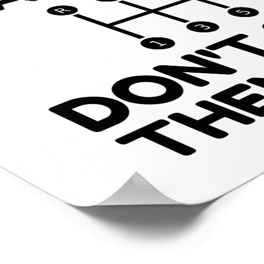 Echte auto's verschuiven zichzelf niet grappig poster (Hoek)