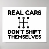 Echte auto's verschuiven zichzelf niet grappig poster (Voorkant)