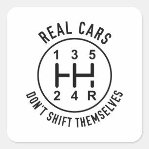 Echte auto's vierkante sticker