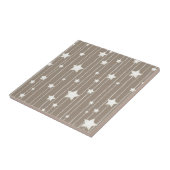 Echte beige en witte-sterrenstaafjes tegeltje (Zijkant)