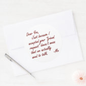 Echte betekenis van vriendschap ronde sticker (Envelop)