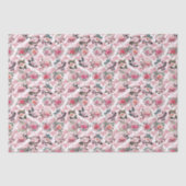 Echte bloem roze filigraan tissuepapier (Voorkant)