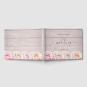 Echte Blush Roze Rozen Rustieke Chic Bloemen Bruil Gastenboek (Volledig)