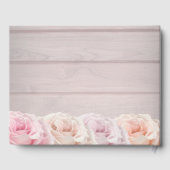 Echte Blush Roze Rozen Rustieke Chic Bloemen Bruil Gastenboek (Achterkant)