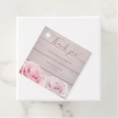 Echte Blush Rozen Rustiek Hout Wedding Bedankjes Labels (In situ)