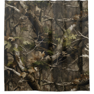 Echte boom camouflage douchegordijn