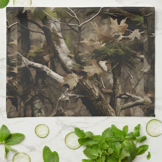 Echte boom camouflage keukenhanddoek (Gevouwen)