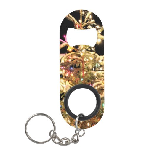 Echte boom Echte sneeuw Echte Kerstmis! Mini Flessenopener (Voorkant)