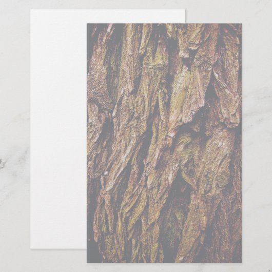 Echte boomschors briefpapier (Voorkant / Achterkant)