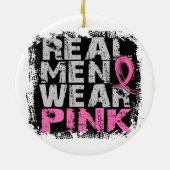 Echte borstkanker Mannen Draag Roze Keramisch Ornament (Achterkant)