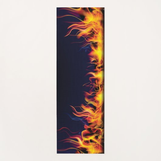 Echte brand op zwarte achtergrond yogamat (Voorkant)