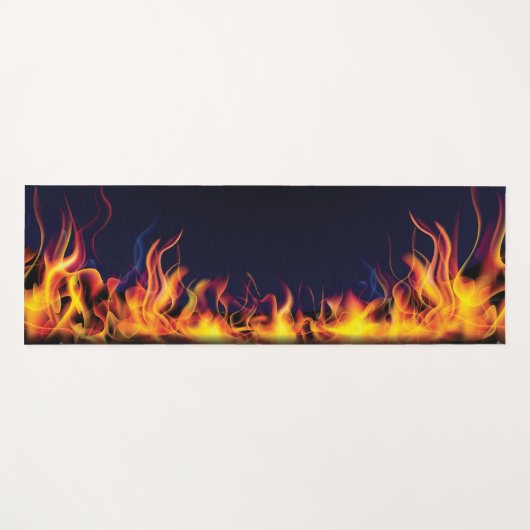 Echte brand op zwarte achtergrond yogamat (Voorkant (horizontaal))
