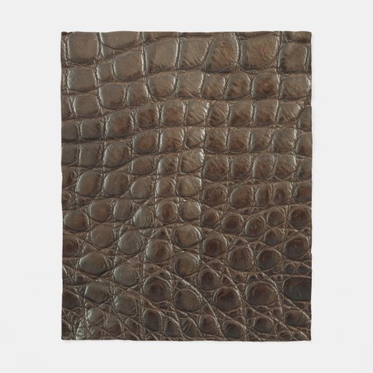 Echte bruine alligatorleder dicht bij show fleece deken (Voorkant)