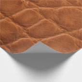 Echte bruine bruine elledertextuur cadeaupapier (Hoek)