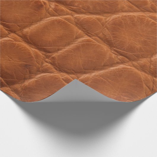 Echte bruine bruine elledertextuur cadeaupapier (Hoek)