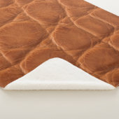 Echte bruine bruine elledertextuur sherpa deken (3/4)