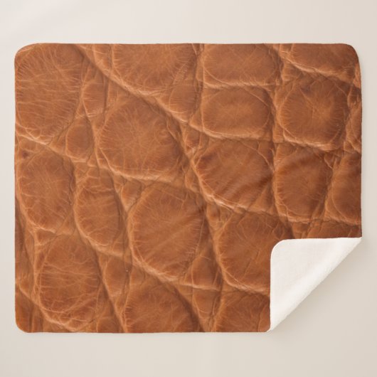 Echte bruine bruine elledertextuur sherpa deken (Voorkant (horizontaal))