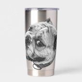 Echte Bulldog Charme Geïsoleerde Drinkbeker (Links)