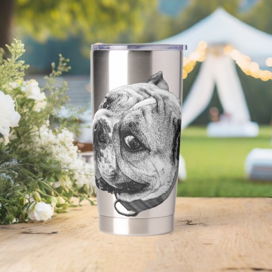 Echte Bulldog Charme Geïsoleerde Drinkbeker (Huwelijk)