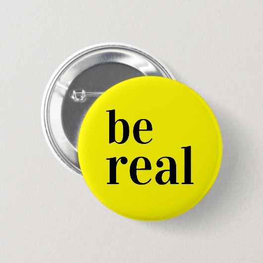 Echte Button Pin Yellow (Voorkant /achterkant)