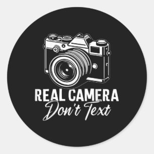 Echte camera's niet tekst grappige snapshot fotogr ronde sticker