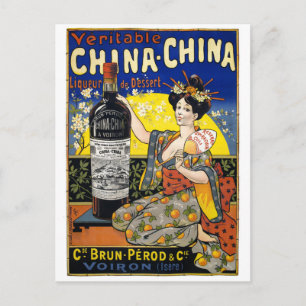 Echte Chinese likeur Frankrijk vintage poster Briefkaart