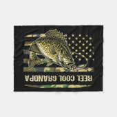 Echte Coole Grootvader Crape Vissen Camo Amerikaan Fleece Deken (Voorkant (Horizontaal))