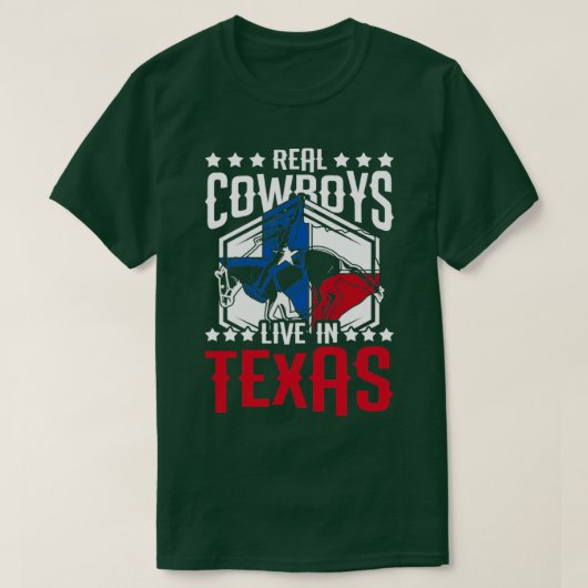 Echte cowboys in Texas T-shirt (Design voorkant)