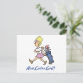 echte dames golf briefkaart (Staand voorkant)