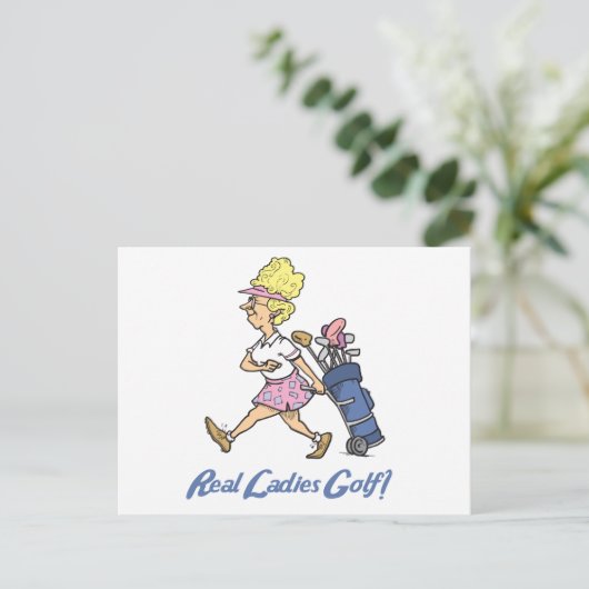 echte dames golf briefkaart (Staand voorkant)