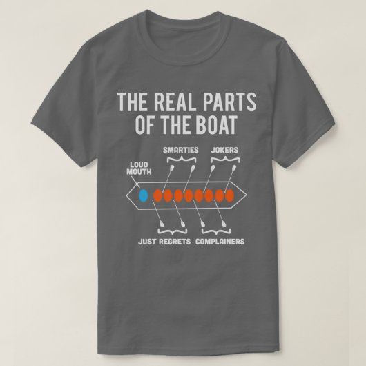 Echte delen van de bootdrakenrob t-shirt (Design voorkant)