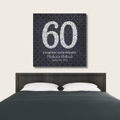 Echte diamanten 60ste huwelijksverjaardag canvas afdruk