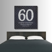 Echte diamanten 60ste huwelijksverjaardag canvas afdruk