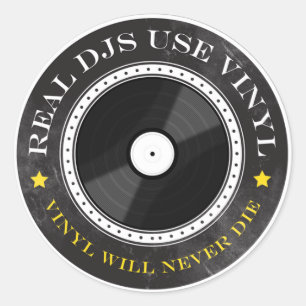 Echte DJ's Gebruik Vinyl Ronde Sticker