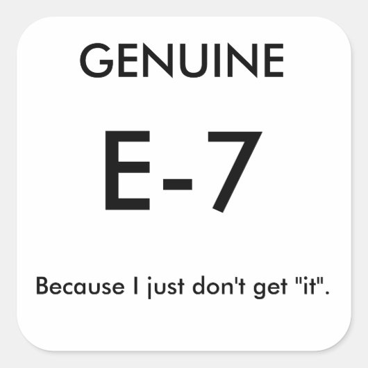 Echte E-7 Joke Stickers (Voorkant)