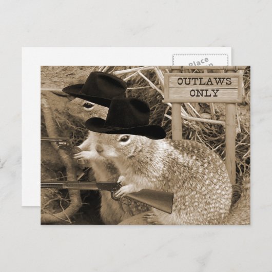 Echte eekhoorns in het oude westen briefkaart (Voorkant / Achterkant)