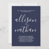 Echte eenvoud 1 Dark Navy minimalistische bruiloft Kaart (Voorkant)