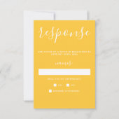 Echte eenvoud 1 goudsbloem geel Minimal Wedding RSVP Kaartje (Voorkant)
