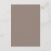 Echte eenvoud 1 Taupe Chic Minimalistische bruilof Informatiekaartje (Achterkant)