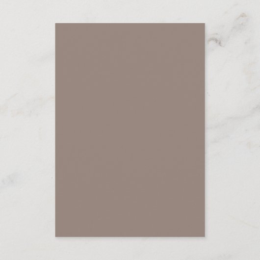 Echte eenvoud 1 Taupe Chic Minimalistische bruilof Informatiekaartje (Achterkant)