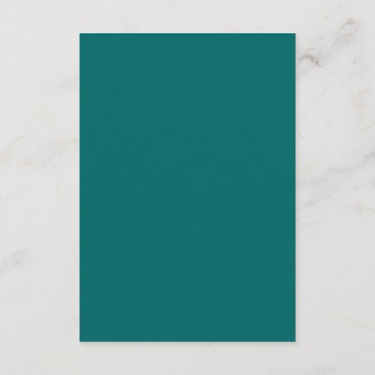 Echte eenvoud 2 Blauwgroen minimalistische bruilof Informatiekaartje (Achterkant)