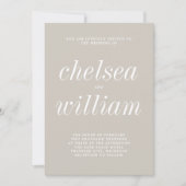 Echte eenvoud 2 lichte, minimalistische bruiloft kaart (Voorkant)