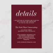 Echte eenvoud 2 Rosewood Minimalist Wedding Informatiekaartje (Voorkant)